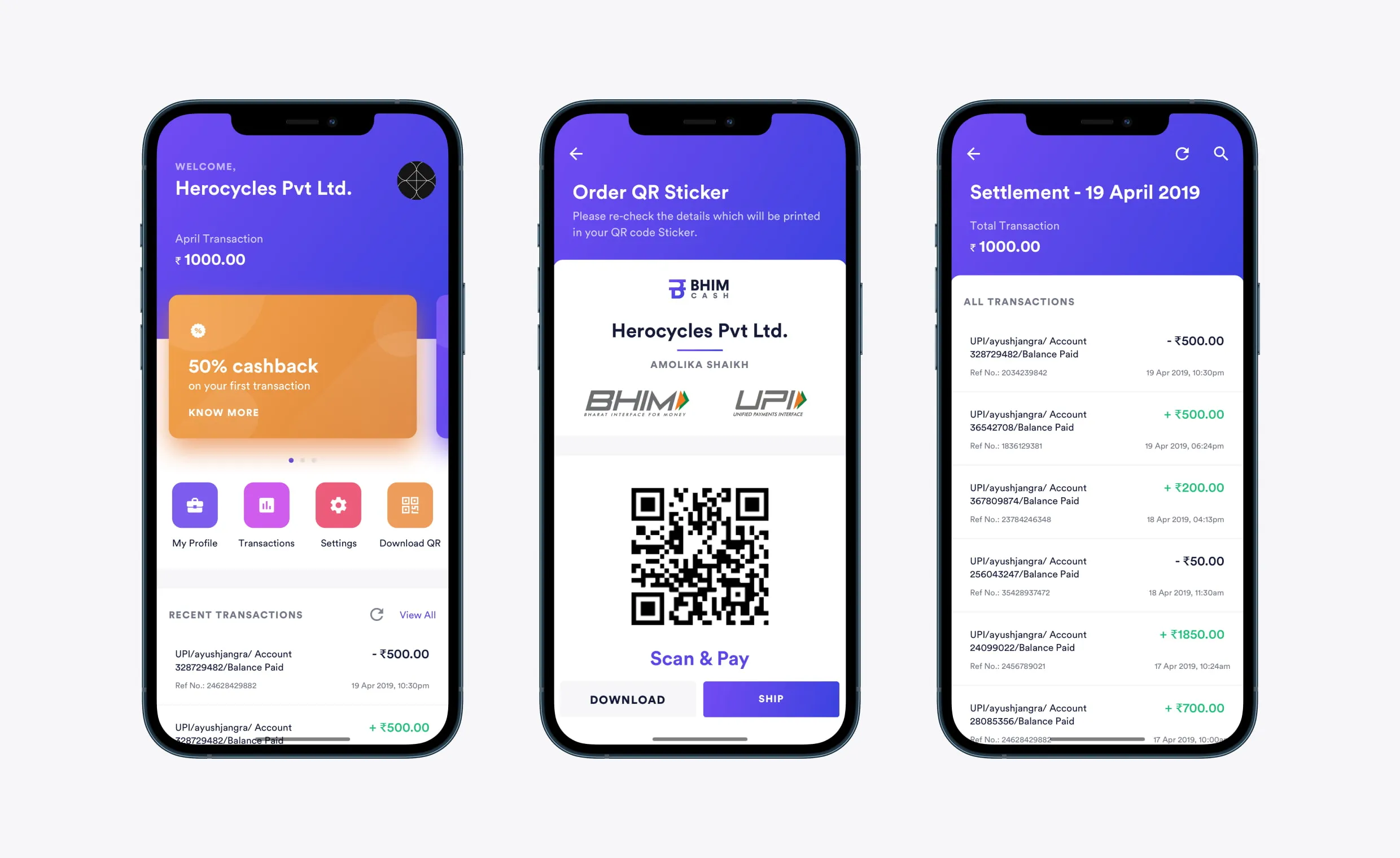 Bhimcash Project Showcase by Bruvvv - Finance iOS App Design