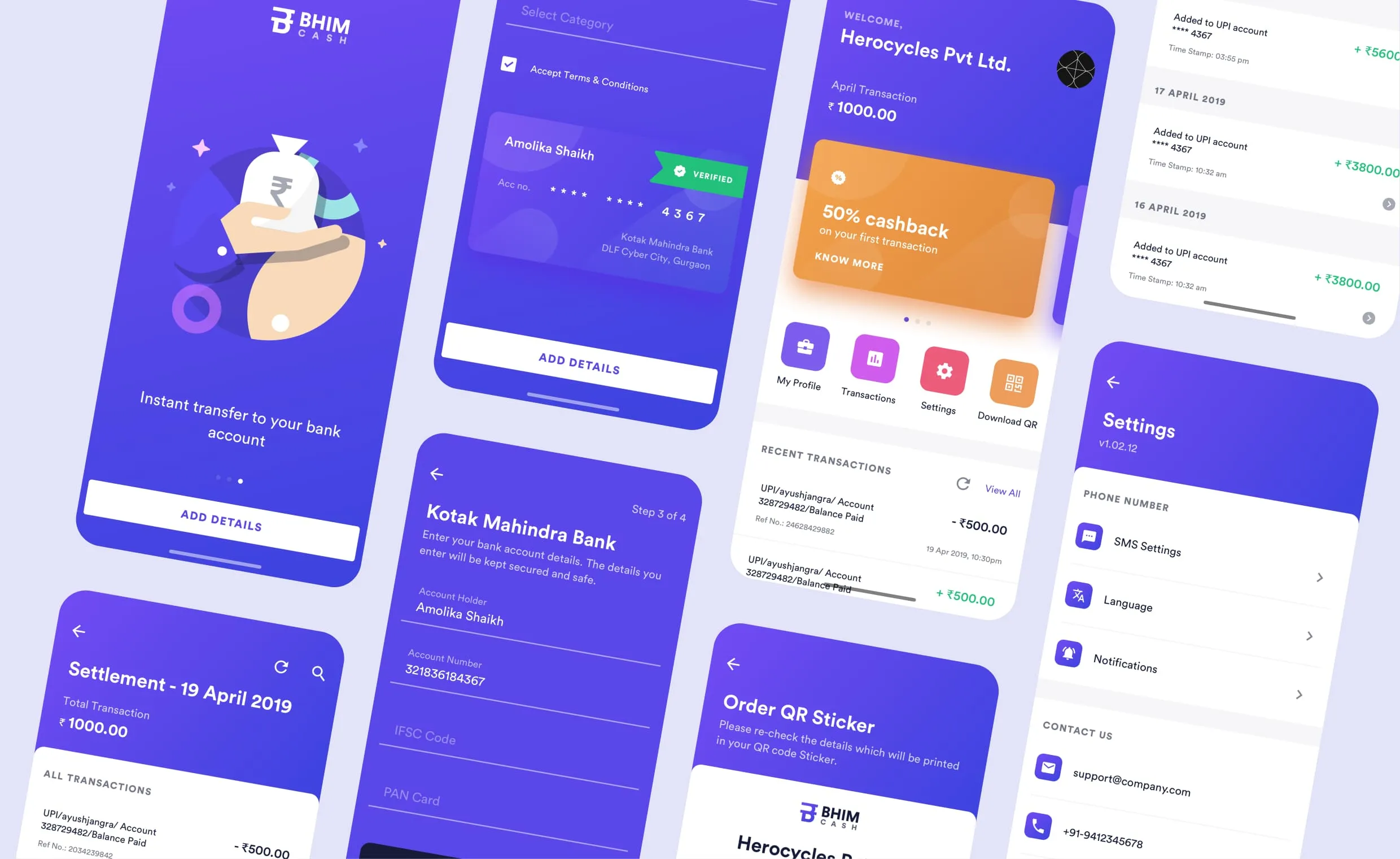 Bhimcash Project Showcase by Bruvvv - Finance iOS App Design